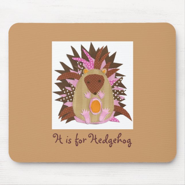 H is for Hedgehog Mouse Pad (Front)