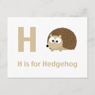 H is for Hedgehog Postcard