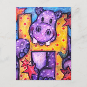 H is for Hippo Postcard