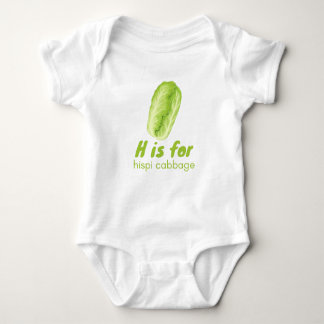 H is for HISPPI CABBAGE Green Veggie Alphabet Baby Bodysuit