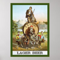 H. & J. Lager Beer ~ 1870s ~ Vintage Advertising