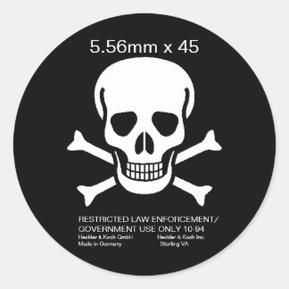 H&K 5.56mm x 45 Skull Sticker