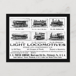 H K Porter & Co.Light Locomotives Postcard