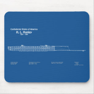 H. L. Hunley - Ship Blueprint Plans ABD Mouse Pad