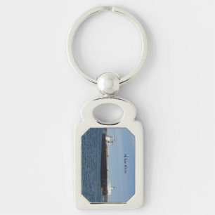 H Lee White metal key chain