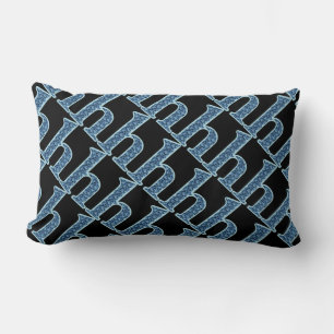 h Letter monogram customise name pattern shape Lumbar Cushion