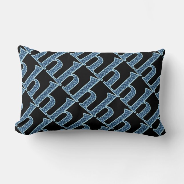 h Letter monogram customise name pattern shape Lumbar Cushion (Front)