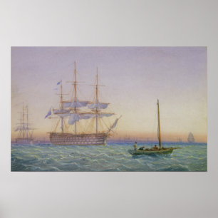 H.M. Frigates at Anchor Poster