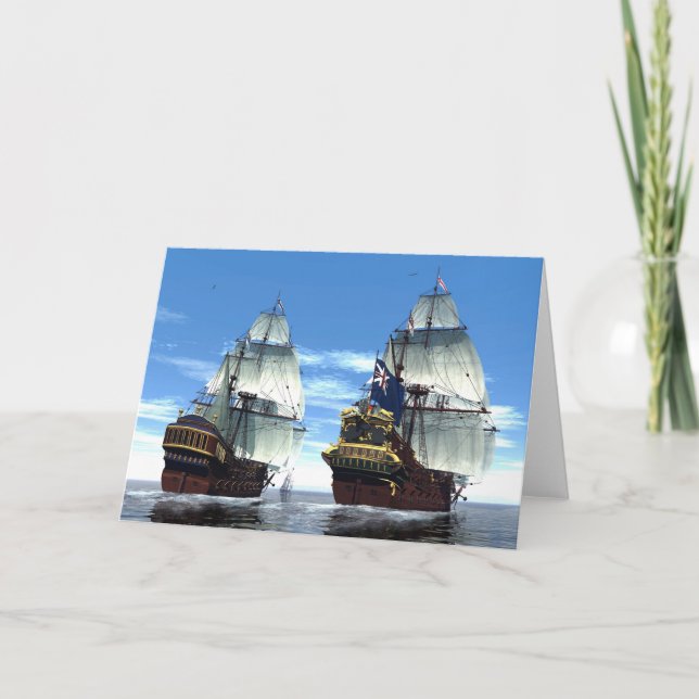 H M S Prince William and Escort Card (Front)