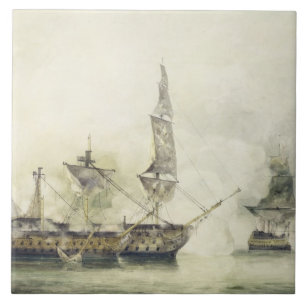 H.M.S. Victory at the Battle of Trafalgar, 1805, ( Tile