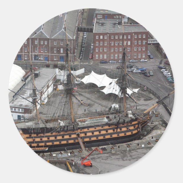 H.M.S. Victory Classic Round Sticker (Front)