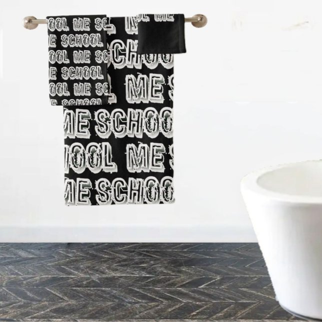 H. Metal Translucent-Wht Bath Towel Set (Express your educational views, while enhancing your bathroom decor!)