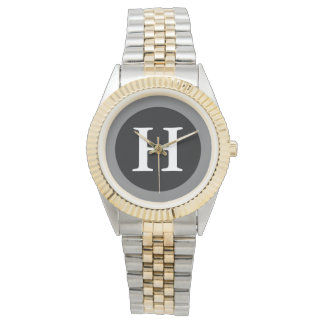 H :: Monogram Initial H Two-Tone Unisex Watch