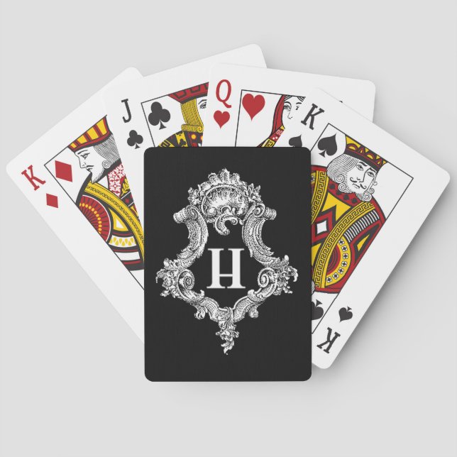H Monogram Initial Playing Cards (Back)