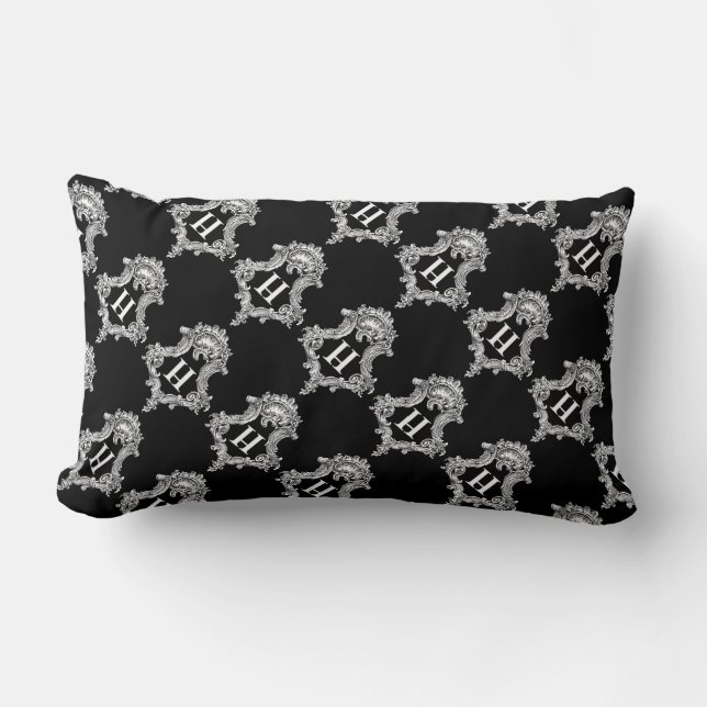 H Monogram Initial Throw Pillow (Front)
