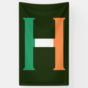 H Monogram overlaid on Irish Flag (v) bnrcnt Banner