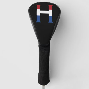 H Monogram overlaid on NLD Flag on bk dccnt Golf Head Cover