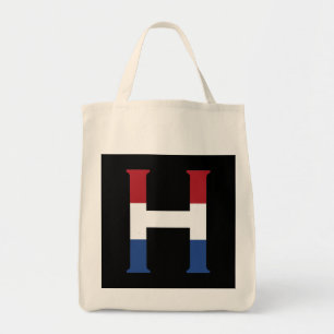 H Monogram overlaid on NLD Flag on bk gtcnt Tote Bag