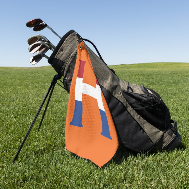 H Monogram overlaid on NLD Flag on or gtcnt Golf Towel (Green)