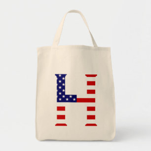 H Monogram overlaid on USA Flag gtcnt Tote Bag