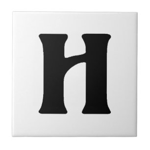 "H" monogram, Unicorn text Tile