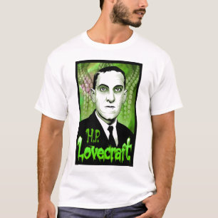 H.P. Lovecraft portrait (green) T-Shirt