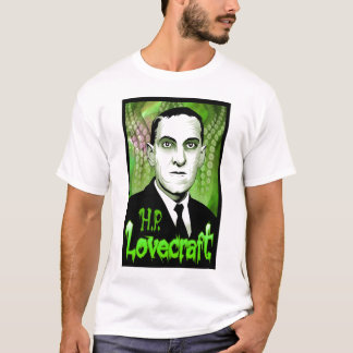 H.P. Lovecraft portrait (green) T-Shirt