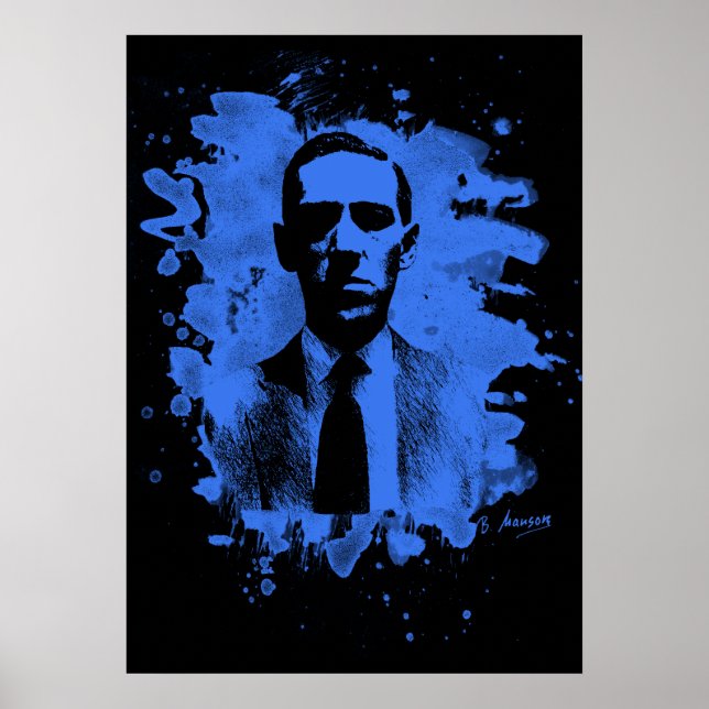 H. P. Lovecraft Tribute (blue) Poster (Front)