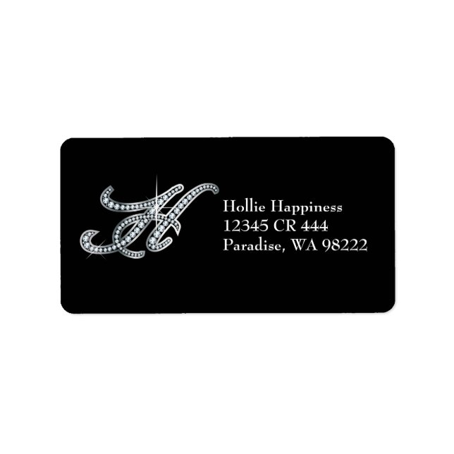 H Script "Diamond Bling" Label (Front)