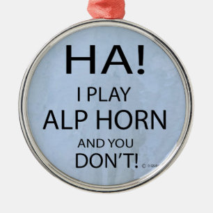 Ha Alphorn Metal Ornament