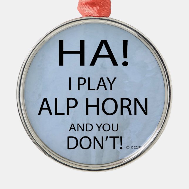 Ha Alphorn Metal Ornament (Front)