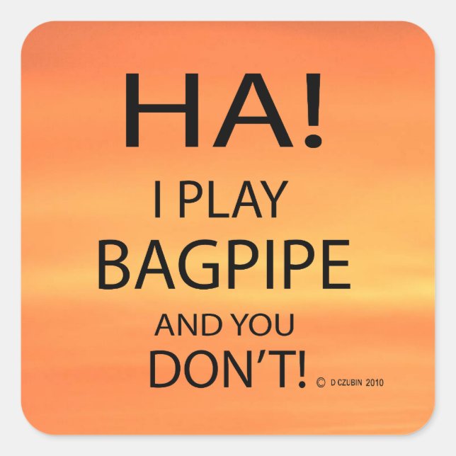 Ha Bagpipe Square Sticker (Front)