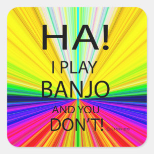 Ha Banjo Square Sticker