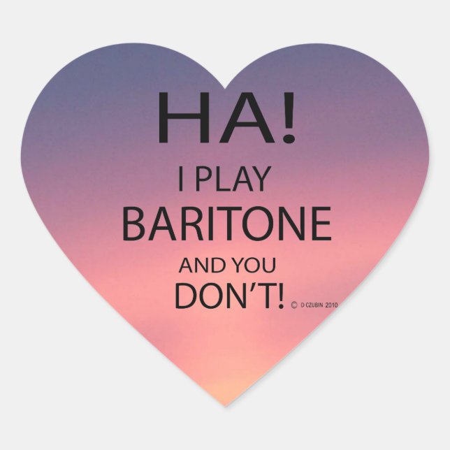 Ha Baritone Heart Sticker (Front)