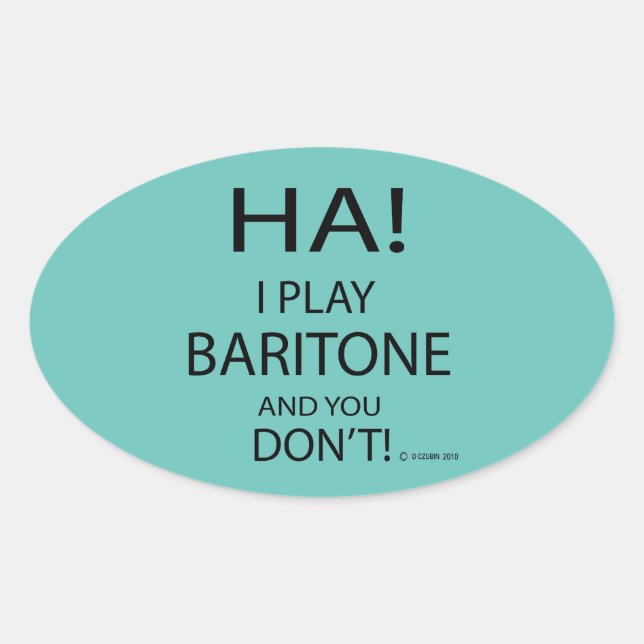 Ha Baritone Oval Sticker (Front)