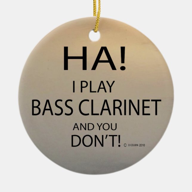 Ha Bass Clarinet Ceramic Ornament (Front)