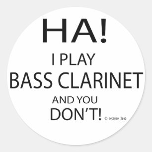 Ha Bass Clarinet Classic Round Sticker