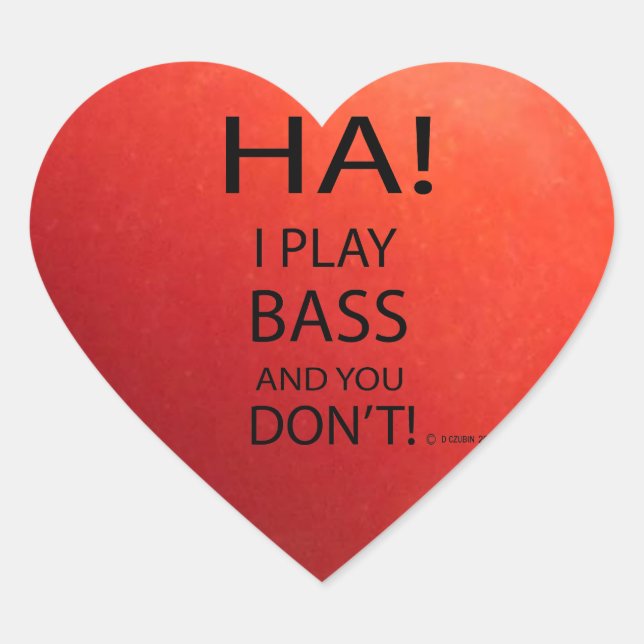 Ha Bass Heart Sticker (Front)