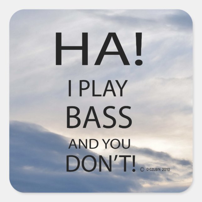 Ha Bass Square Sticker (Front)