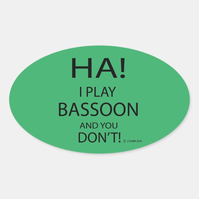 Ha Bassoon Oval Sticker (Front)
