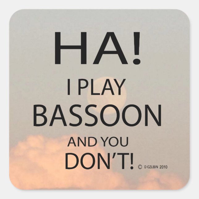 Ha Bassoon Square Sticker (Front)