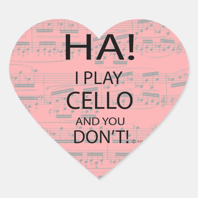 Ha Cello Heart Sticker (Front)