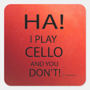 Ha Cello Square Sticker