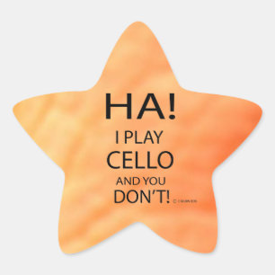 Ha Cello Star Sticker