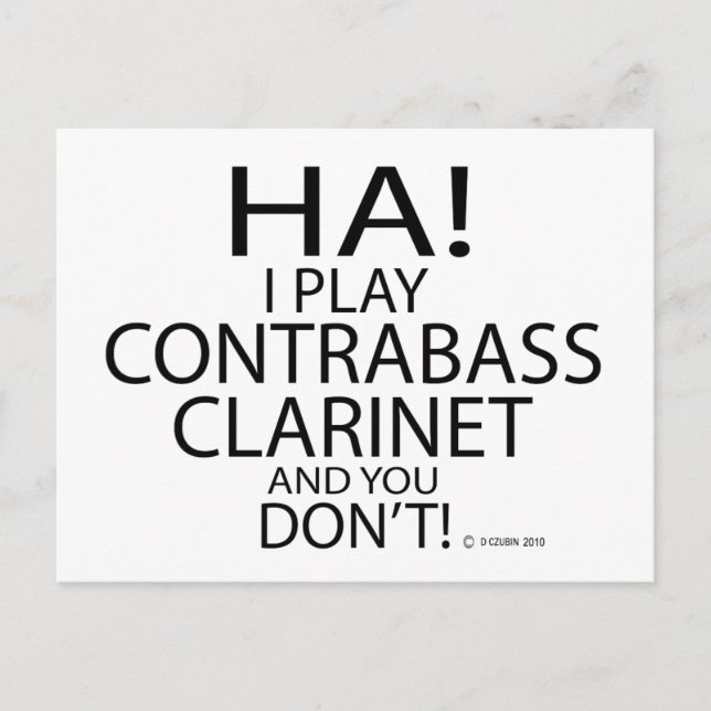 Ha Contrabass Clarinet Postcard (Front)