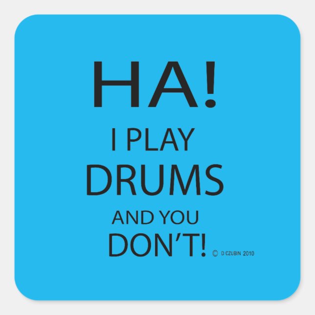 Ha Drums Square Sticker (Front)