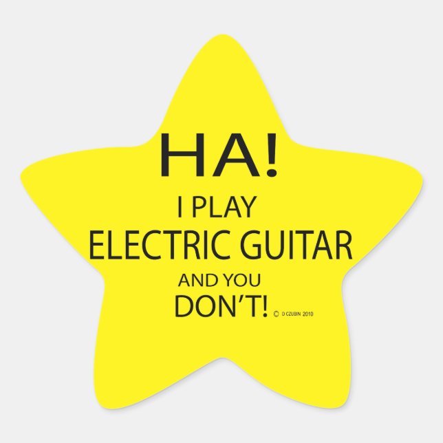 Ha Electric Guitar Star Sticker (Front)