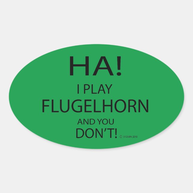 Ha Flugelhorn Oval Sticker (Front)