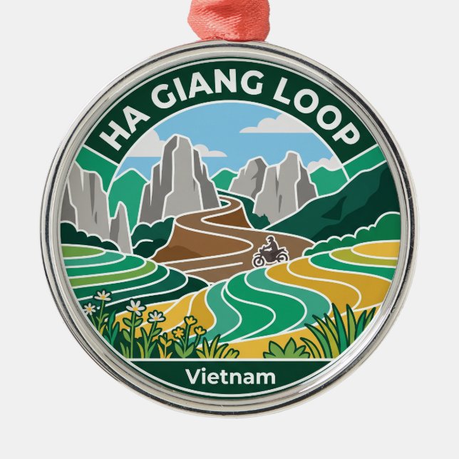 Ha Giang Loop Vietnam Metal Ornament (Front)