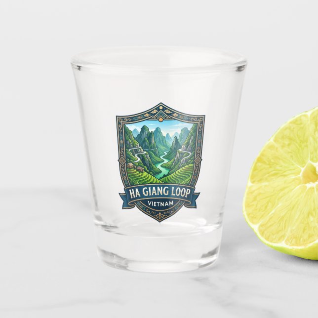 Ha Giang Loop Vietnam Shot Glass (Front)